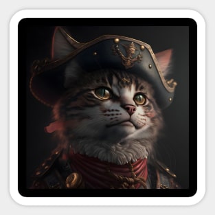 Pirate Cat Portrait Sticker